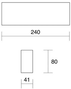 Applique e-sealed - isyluce mm 240x80x41 led 6w 3000k ip65 bianco / antracite