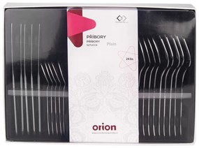 Posate argentate in acciaio inox 24 pz Plain – Orion