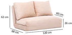 Divano letto crema 120 cm Taida - Balcab Home