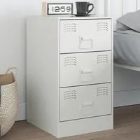 Comodino Bianco 34,5x39x62 cm in Acciaio 841785