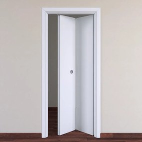 Porta pieghevole a libro simmetrica Pearl bianco L 70 x H 210 cm destra