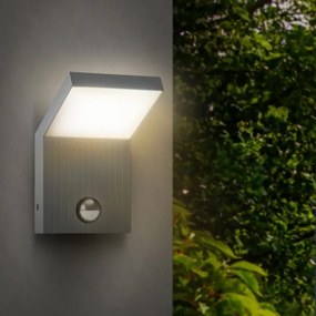Brilagi - Lampada da parete a LED per esterni con sensore RIANO LED/8W/230V argento