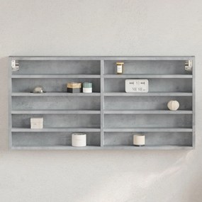 Armadietto Vetrina Grigio Cemento 100x8,5x50 Cm Multistrato /