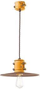 Lampadario Vintage Urban Ferro E Ceramica Giallo 1 Luce E27 40Cm