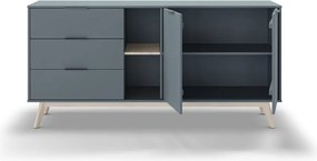 Cassettiera verde polveroso 165x80x40 cm Pisco – Marckeric