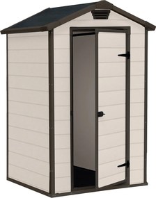 Casetta da Giardino Porta Attrezzi 129x103x196 cmin Resina Effetto Legno Keter Manor 4x3 Beige...
