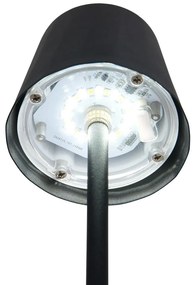 Lampada da tavolo LED nera opaca con paralume in metallo (altezza totale 21 cm) Diaz – Trio