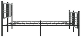 Giroletto con testiera e pediera metallo nero 183x213 cm