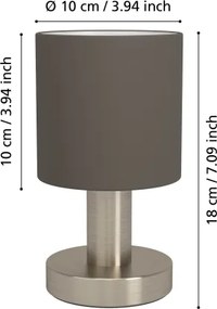 Eglo 31842 - Lampada da tavolo MONTETTO 1xE14/40W/230V marrone/cromo satinato