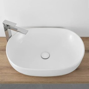 Lavabo da appoggio ovale 60x41 cm bianco opaco Tokyo