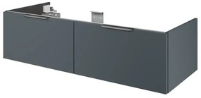 Mobile da bagno sotto lavabo SENSEA Neo grigio laccato lucido L 120 x H 32 x P 48 cm 2 cassetti, lavabo non incluso