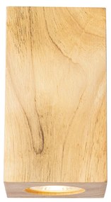 Applique da parete rustica in legno quadrata 2 luci - Sandy