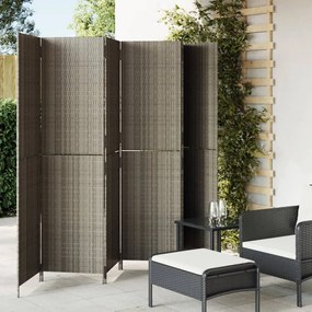 Divisorio Per Ambienti A 6 Pannelli Grigio İn Polyrattan /