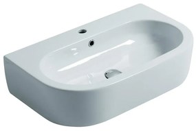 Lavabo sospeso semicerchio Flo70 cm H 16.5 x P 42 cm in ceramica bianco