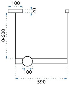 Lampada Da Soffitto Pensile Lungo LED Bianco Oro APP477-CP