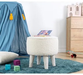 Pouf PIXI Ø 38 cm, bianco