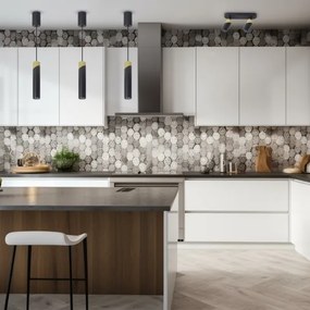 Lampadario a sospensione con filo NEO 1xGU10/8W/230V nero/oro