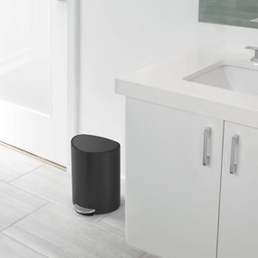 Cestino in metallo nero opaco con pedale 6 L - simplehuman