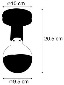Plafoniera di design nera con riflettore G95 nero - Facile