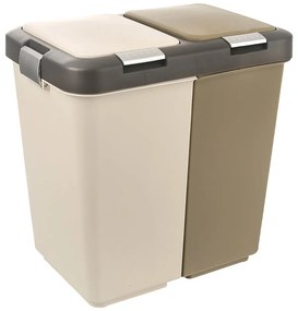 Cestino per la spazzatura in plastica bianco/beige per raccolta differenziata 2x20 l Duo Dust – Orion