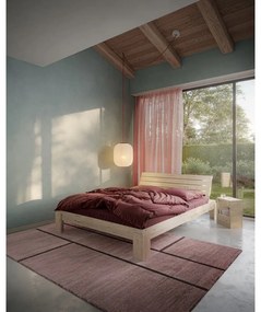 Letto matrimoniale di colore naturale in pino massiccio con rete inclusa 180x200 cm Layers – Karup Design
