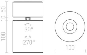 RED - Design Rendl - R12840 - Faretto LED CONDU LED/20W/230V nero