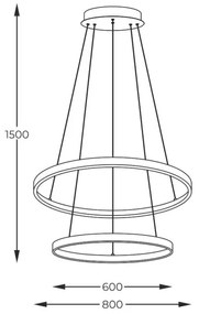 Zuma Line 2023200-GD - Lampadario LED a sospensione con filo BRENO LED/60W/230V 3000/4000/6000K