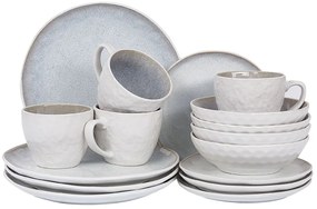 Servizio di piatti e posate porcellana grigio chiaro SESAME Beliani
