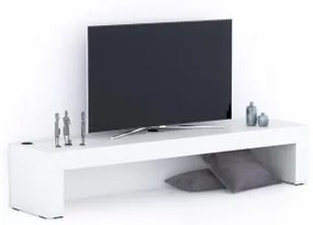Porta Tv Evolution 180x40, Bianco Frassino, con Caricatore wireless
