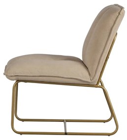 Poltrona beige con struttura in oro Fie Fire - WOOOD