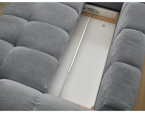 Divano angolare grigio scuro allungabile e con contenitore (penisola a sinistra/a L) con rivestimento in ciniglia Everest – Bobochic Paris