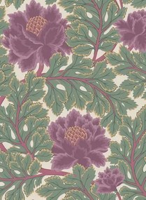 Tapete Aurora von Cole & Son - Mulberry & Sage on Parchment