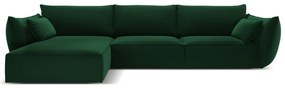 Divano angolare verde scuro (con penisola a sinistra/con chaise lounge) con rivestimento in velluto Vanda – Mazzini Sofas