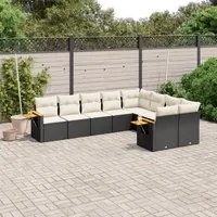 Set Divani da Giardino 9 pz con Cuscini Nero in Polyrattancod mxl 92345