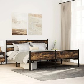 Giroletto Senza Materaso İn Metallo Rovere Fumo 200x200 Cm /
