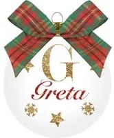 Pallina di Natale con nome Greta,10 cm in vetro