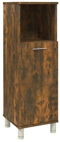 Armadietto bagno rovere fumo 30x30x95 cm in legno multistrato