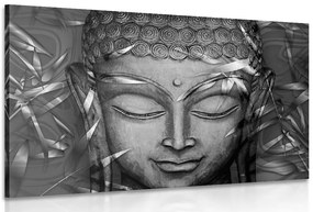 Stampa su tela – Buddha sorridente in bianco e nero