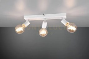 Vannes barra 3 spots orientabili bianca l. 44cm attacco e27