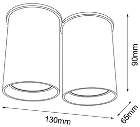 Shilo 7011 - Plafoniera ARIDA 2xGU10/15W/230V 9 cm bianca