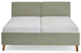 Letto matrimoniale imbottito verde chiaro con rete inclusa 180x200 cm Piano – Meise Möbel