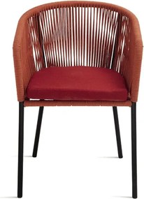 Sedia in corda Ruggine con struttura in metallo JOAN 2 sedie