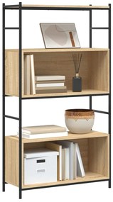 Libreria rovere sonoma 80x30x145,5 cm legno multistrato e ferro