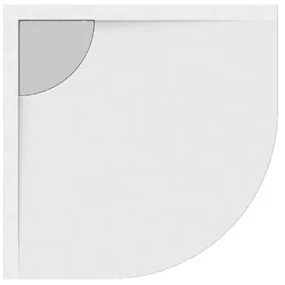 Kamalu - Piatto doccia 90x90 semicircolare acrilico con canalina in acciaio