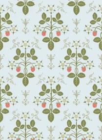Cole & Son Carta da parati Strawberry - Olive on Print Room Blue