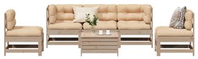 Set divani giardino 6 pz con cuscini in legno massello di pino