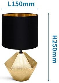 Aigostar - Lampada da tavolo 1xE14/40W/230V oro/nero