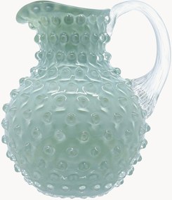 Brocca in vetro soffiato Hobnail