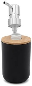 Set completo accessori bagno da appoggio in abs nero e bamboo Surf