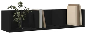 Mobili parete 2 pz neri 75x18x16,5 cm in legno multistrato